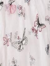 【2色展開】Meridian バタフライ柄 刺繍 チュールスカート