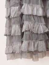 【2色展開】Elcamino クロシェ×チュール フリル キャミソールワンピース