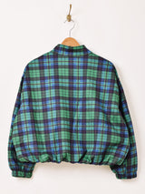 【2色展開】Elcamino チェック柄 フェイクスエード ショートブルゾン