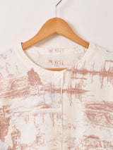 【4色展開】Elcamino 総柄 アソートプリント カーディガン