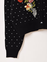 【2色展開】Meridian フラワー ビーズ刺繍 カーディガン