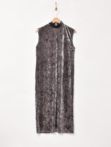 【2色展開】Meridian ハイネック ベロア ノースリーブワンピース