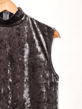 【2色展開】Meridian ハイネック ベロア ノースリーブワンピース