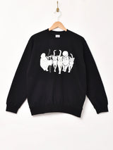 【2色展開】 ネコ プリント スウェットシャツ