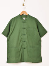 【4色展開】Backers コットンリネン チャイナボタン 半袖シャツ