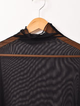 【4色展開】Meridian タートルネック フリルスリーブ シアーカットソー