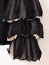 【4色展開】Meridian タートルネック フリルスリーブ シアーカットソー