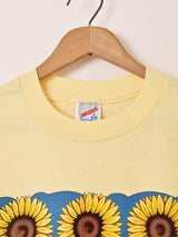 90's〜 アメリカ製 ひまわり 女の子 プリントTシャツ