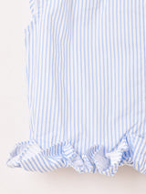 【3色展開】Elcamino ストライプ柄 フリルヘム ノースリーブシャツ