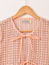 【2色展開】Emerald Motel カラフルストライプ メッシュ 半袖ブラウス