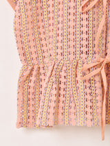 【2色展開】Emerald Motel カラフルストライプ メッシュ 半袖ブラウス