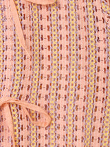 【2色展開】Emerald Motel カラフルストライプ メッシュ 半袖ブラウス