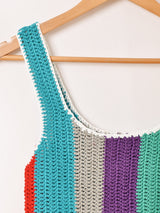 【2色展開】Elcamino カラフルストライプ クロシェ ビスチェ