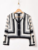 Elcamino ジクザグデザイン クロシェ カーディガン