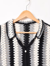 Elcamino ジクザグデザイン クロシェ カーディガン