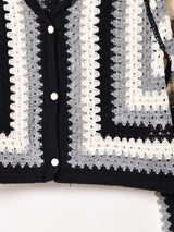 Elcamino ジクザグデザイン クロシェ カーディガン