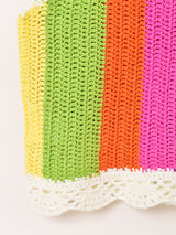 【2色展開】Elcamino カラフルストライプ クロシェ ビスチェ