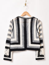 Elcamino ジクザグデザイン クロシェ カーディガン