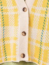 【2色展開】Meridian チェック柄 切り替えデザインカーディガン