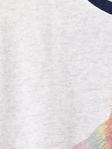 アメリカ製 切り替えデザイン ネコプリント スウェットシャツ