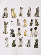 【3色展開】 ドッグ&キャット プリントTシャツ