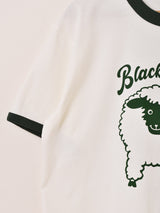 【2色展開】 プリント リンガーTシャツ「Black Sheep」