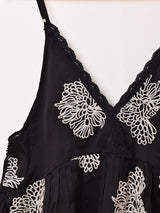 【2色展開】Emerald Motel 刺繍 オーガンジー キャミソールワンピース