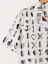 Emerald Motel モノグラム柄 半袖 オープンカラーシャツ