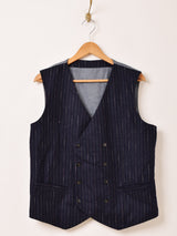 ストライプ柄 ダブルボタン ベスト