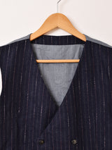 ストライプ柄 ダブルボタン ベスト