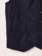 ストライプ柄 ダブルボタン ベスト