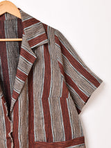 ストライプ 半袖 シャツジャケット