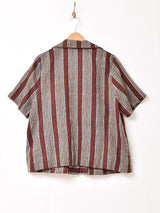 ストライプ 半袖 シャツジャケット