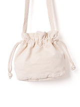 【2色展開】巾着 ショルダーバッグ キャメル