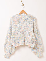 Elcamino ケーブル編み カラーネップ セーター