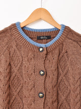 【2色展開】Meridian ケーブル編み パイピング カーディガン