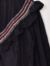 イタリア製 ラッフルカラー 長袖 ブラウス