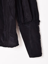 イタリア製 ラッフルカラー 長袖 ブラウス