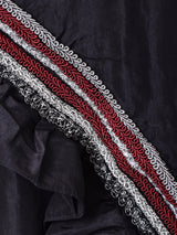 イタリア製 ラッフルカラー 長袖 ブラウス