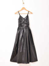 【2色展開】Meridian フェイクレザー キャミソールワンピース