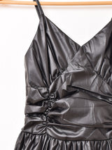 【2色展開】Meridian フェイクレザー キャミソールワンピース