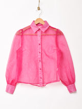 長袖 シアーシャツ