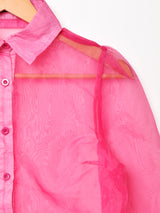 長袖 シアーシャツ