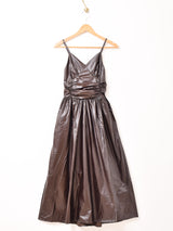 【2色展開】Meridian フェイクレザー キャミソールワンピース