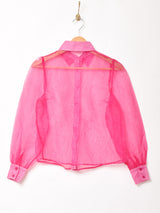 長袖 シアーシャツ