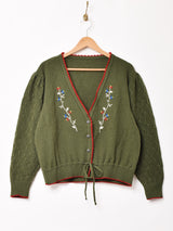 花刺繍 チロルカーディガン