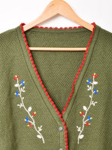 花刺繍 チロルカーディガン