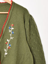 花刺繍 チロルカーディガン