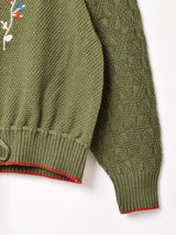 花刺繍 チロルカーディガン