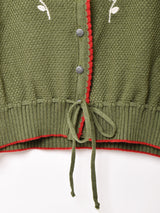 花刺繍 チロルカーディガン